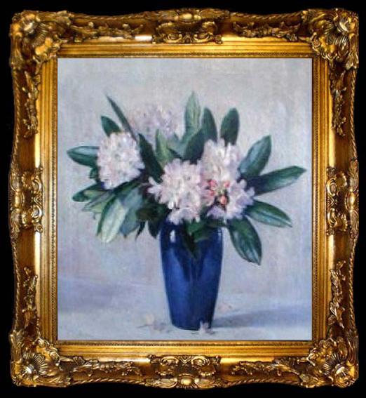 framed  unknow artist Rhododendrons by Clara Burbank, ta009-2