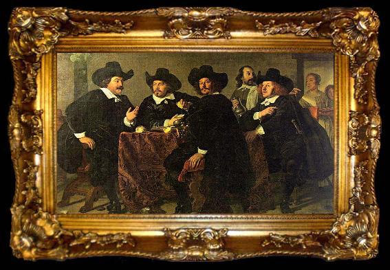framed  unknow artist Four aldermen of the Kloveniersdoelen in Amsterdam, ta009-2