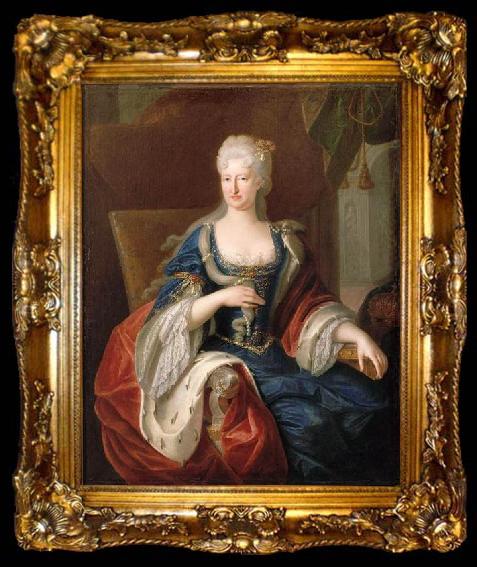 framed  unknow artist Portrait de Marie Anne de Neubourg, ta009-2