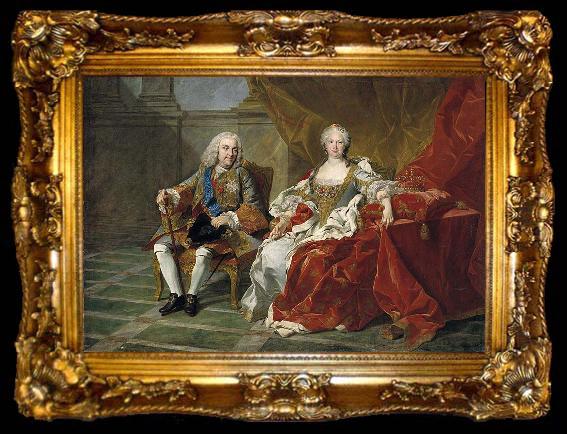 framed  unknow artist Portrait of Philip V of Spain and Elisabeth Farnese, ta009-2