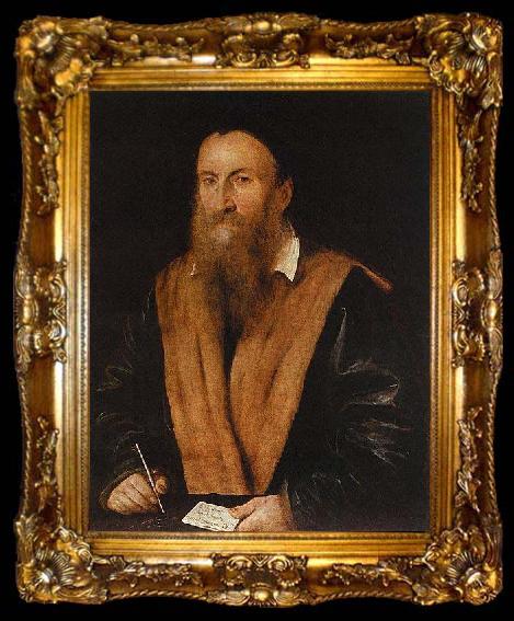 framed  unknow artist Portrait of Gerolamo di Romano called Romanino, ta009-2