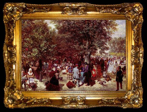 framed  Adolph von Menzel Nachmittag im Tuileriengarten, ta009-2