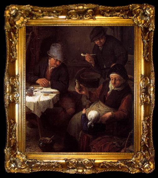 framed  Adriaen van ostade Peasant Family in a Cottage Interior, ta009-2