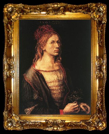 framed  Albrecht Durer self-portrait at 22, ta009-2
