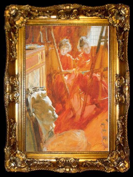 framed  Anders Zorn Les demoiselles Schwartz, ta009-2