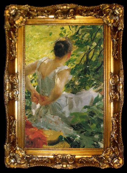 framed  Anders Zorn Woman getting dressed, ta009-2