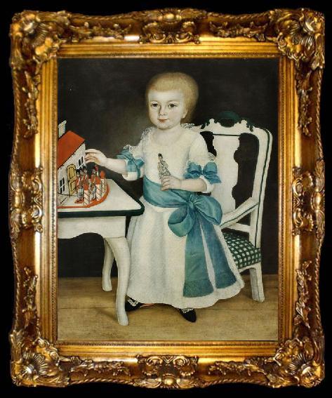 framed  Anonymous Child with toy soldiers, ta009-2