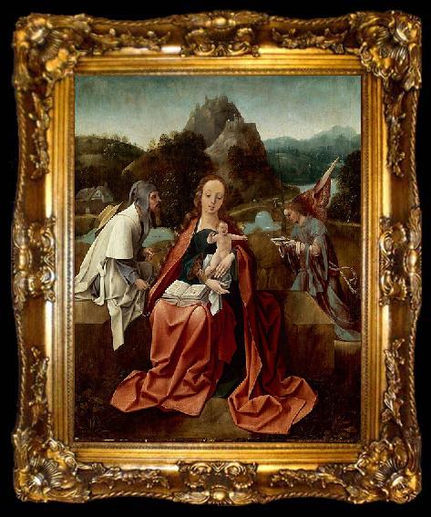 framed  Attributed to Jan de Beer Madonna and Child with a pilgrim and an angel, ta009-2