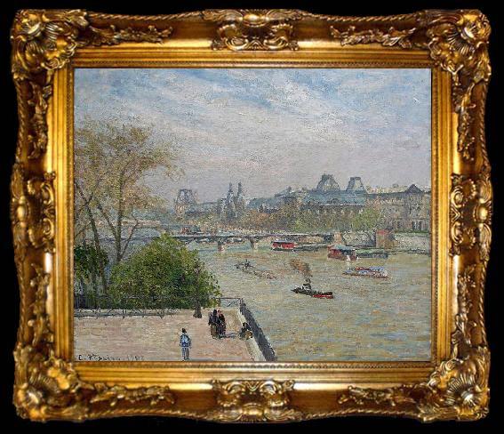 framed  Camille Pissarro The Louvre, Spring, ta009-2