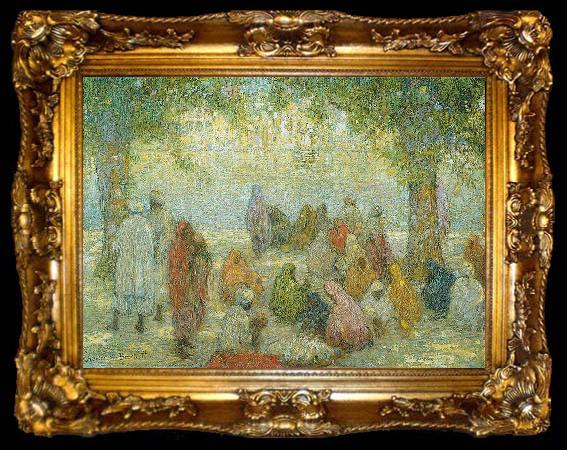 framed  Charles W. Bartlett Amritsar (The Lake by the Golden Temple), ta009-2
