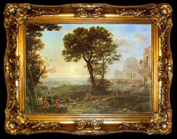 framed  Claude Lorrain Vedute von Delphi mit einer Opferprozession, ta009-2
