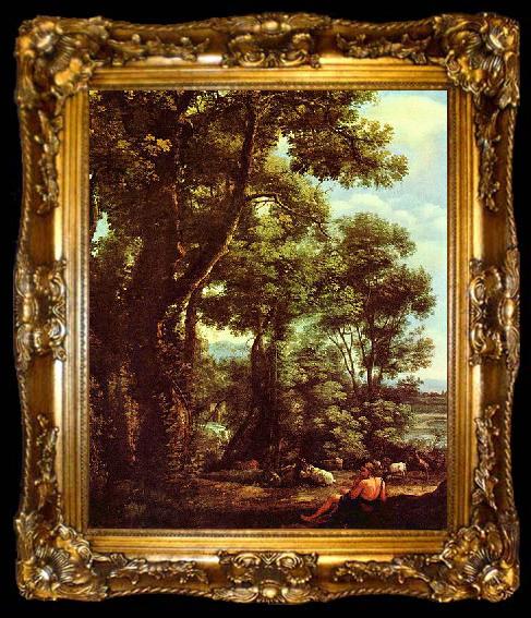 framed  Claude Lorrain Landschaft mit Ziegenhirt, ta009-2