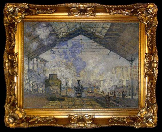 framed  Claude Monet La Gare Saint-Lazare de Claude Monet, ta009-2