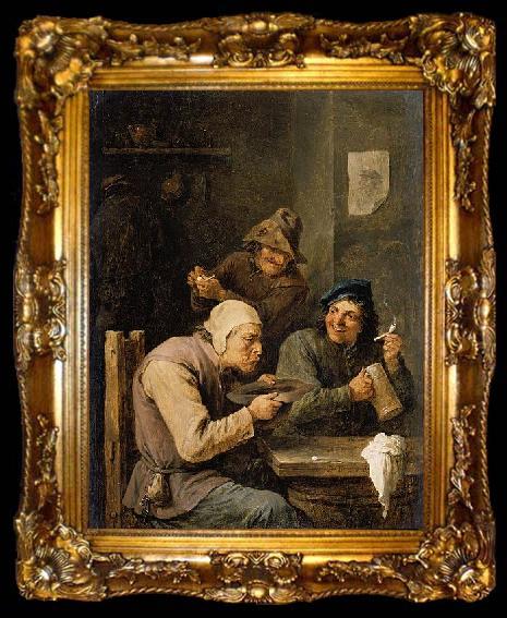 framed  David Teniers the Younger The Hustle-Cap, ta009-2