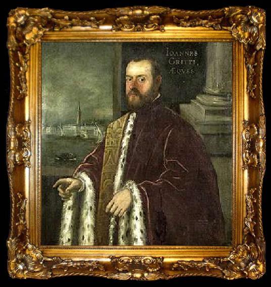 framed  Domenico Tintoretto Portrait of Joannes Gritti, ta009-2