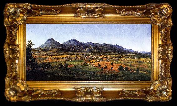 framed  Edward Beyer The Peaks of Otter and the Town of Liberty, ta009-2