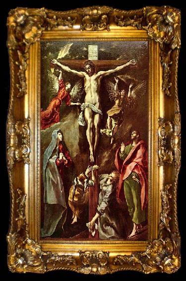 framed  El Greco Christus am Kreuz, mit Maria, Johannes und Maria Magdalena, ta009-2