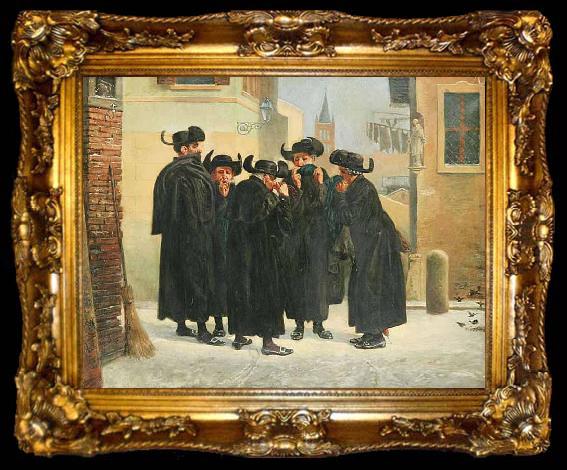 framed  Emanuel Salomon Friedberg Jews Taking Snuff, ta009-2