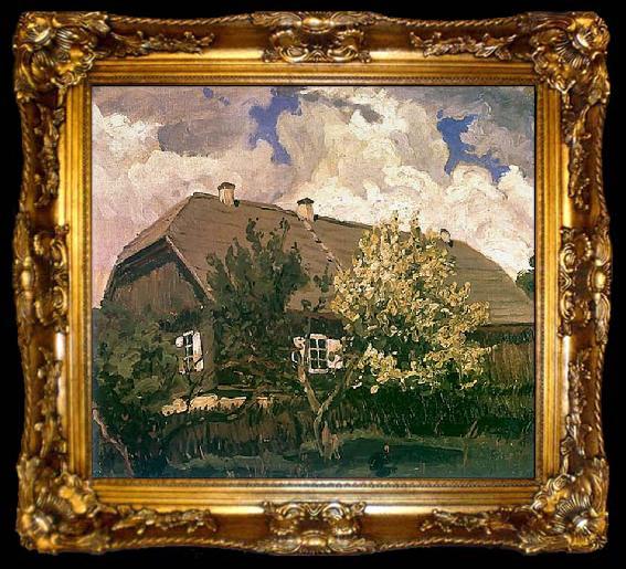 framed  Ferdynand Ruszczyc Manor house in Bohdanew, ta009-2