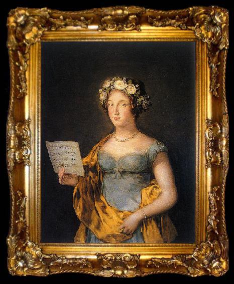 framed  Francisco de Goya Portrait of Manuela Tellez Giron y Pimentel, ta009-2