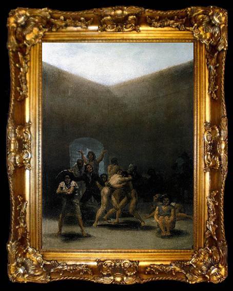 framed  Francisco de Goya The Yard of a Madhouse, ta009-2