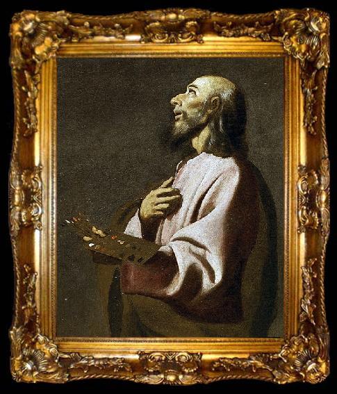 framed  Francisco de Zurbaran Detail from Saint Luke as a Painter before Christ on the Cross. Widely believed to be a self-portrait, ta009-2