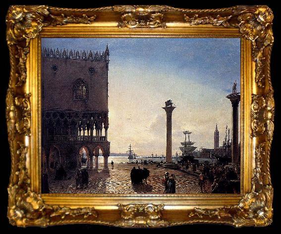 framed  Friedrich Paul Nerly Piazza San Marco At Night, ta009-2