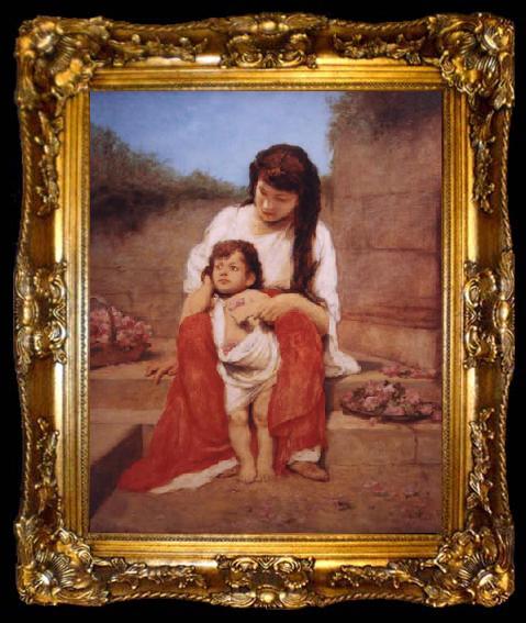 framed  Gabriel von Max Mutter mit Kind, ta009-2