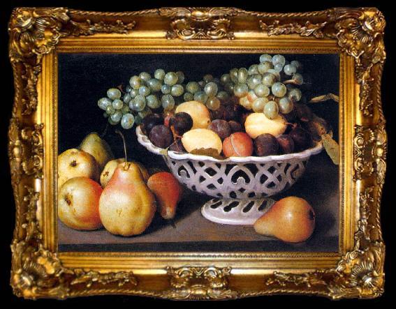framed  Galizia,Fede Maiolica Basket of Fruit, ta009-2