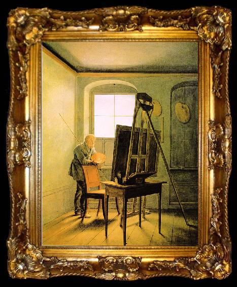 framed  Georg Friedrich Kersting Caspar David Friedrich in seinem Atelier, ta009-2