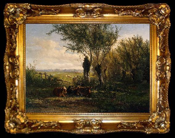 framed  Gerard Bilders Meadow near Oosterbeek, ta009-2