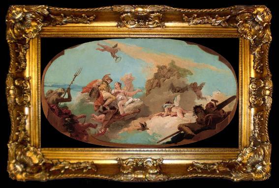 framed  Giovanni Battista Tiepolo The Apotheosis of Admiral Vittor Pisani, ta009-2