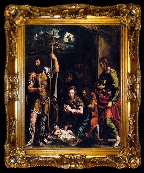 framed  Giulio Romano The Adoration of the Shepherds, ta009-2