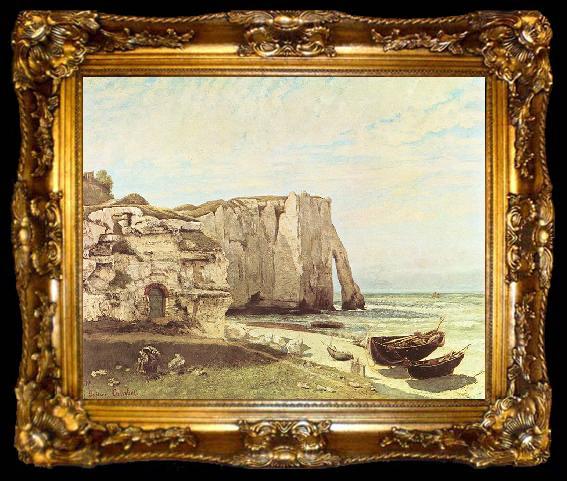 framed  Gustave Courbet Die Kuste von Etretat, ta009-2
