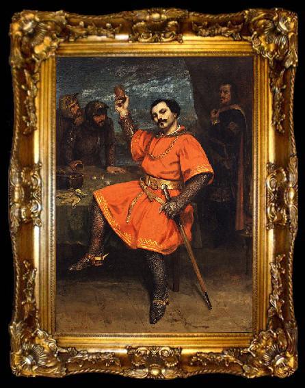 framed  Gustave Courbet Portrait of Louis Gueymard, ta009-2