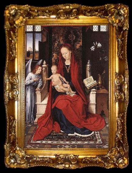 framed  Hans Memling Virgin Enthroned with Child and Angel, ta009-2