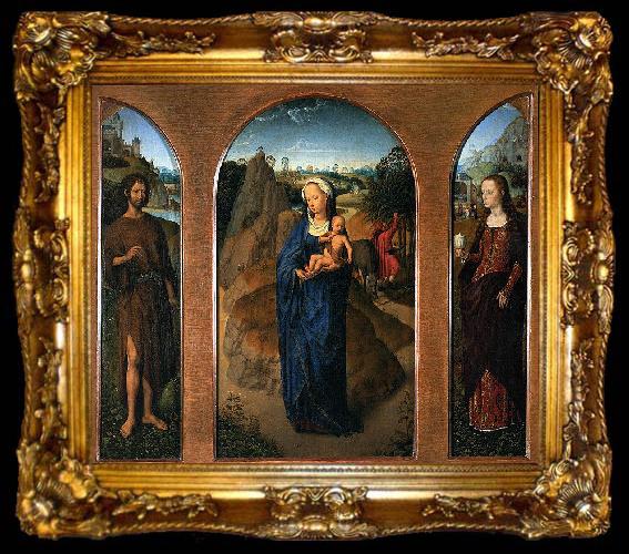 framed  Hans Memling Triptych of the Rest on the Flight into Egypt., ta009-2