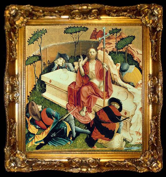 framed  Hans Multscher The Resurrection; The Wings of the Wurzach Altar, ta009-2