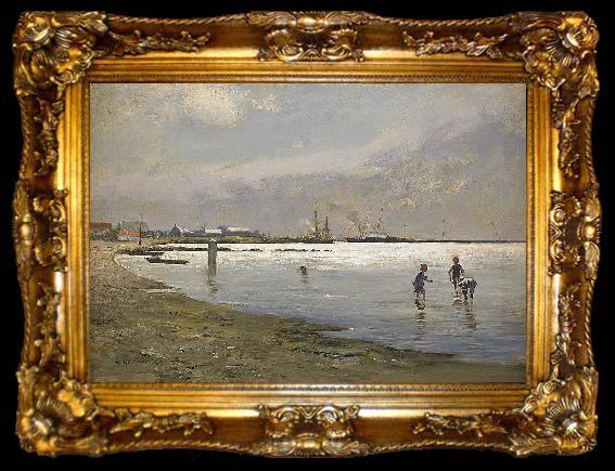 framed  Hugo Salmson Trelleborgs hamn, ta009-2