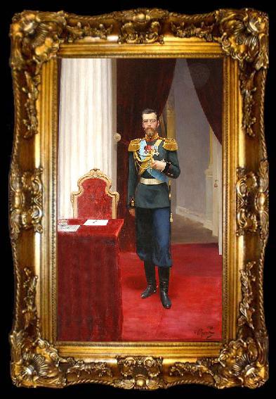 framed  Ilya Repin Portrait of Emperor Nicholas II., ta009-2