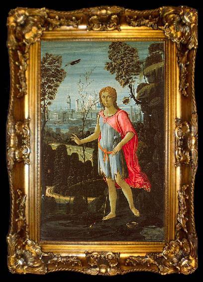framed  JACOPO del SELLAIO Saint John the Baptist Jacopo del Sellaio, ta009-2