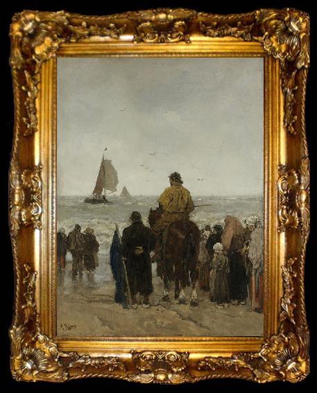 framed  Jacob Maris Arrival of the Boats, ta009-2