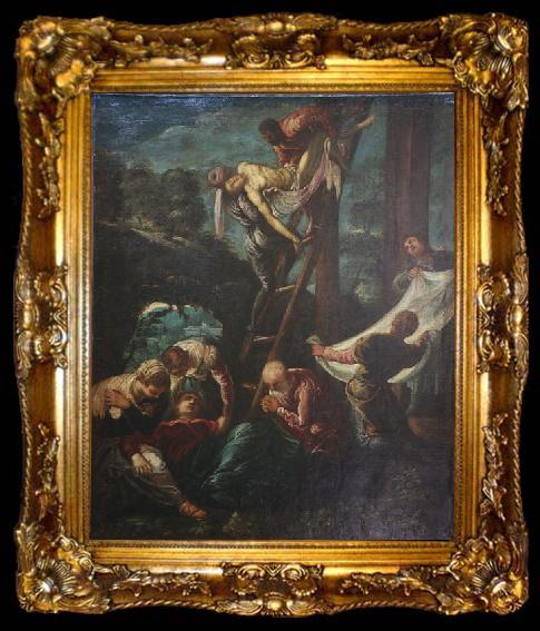 framed  Jacopo Tintoretto The descent from the Cross, ta009-2