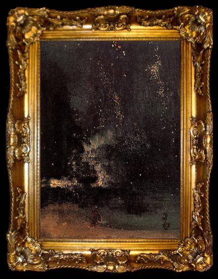 framed  James Abbott McNeil Whistler Nocturne in Black and Gold The Falling Rocket, ta009-2