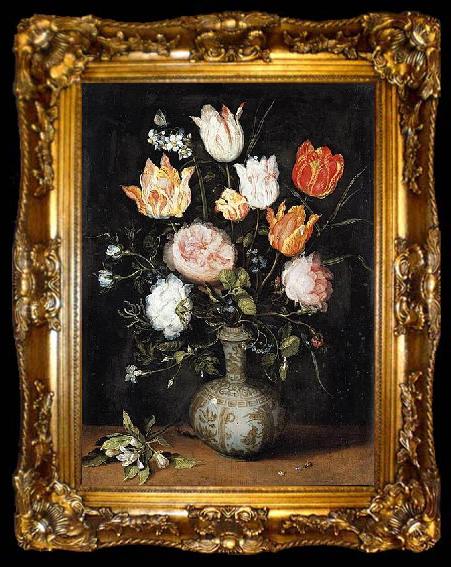 framed  Jan Breughel Still-Life of Flowers, ta009-2