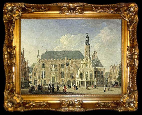 framed  Jan ten Compe Haarlem: view of the Town Hall, ta009-2