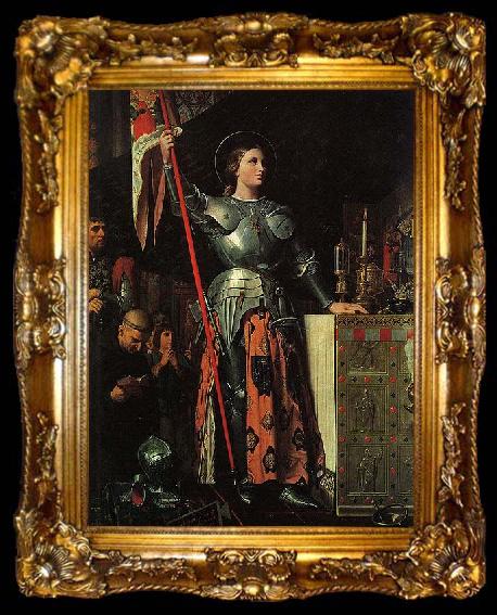 framed  Jean Auguste Dominique Ingres Joan of Arc at the Coronation of Charles VII. Oil on canvas, painted in 1854, ta009-2