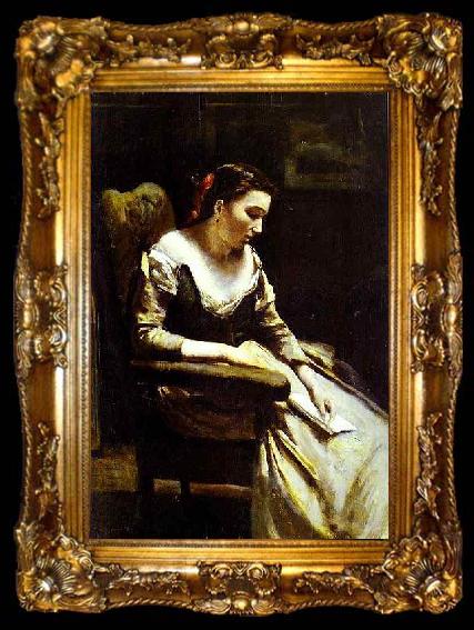 framed  Jean-Baptiste Camille Corot The Letter, ta009-2