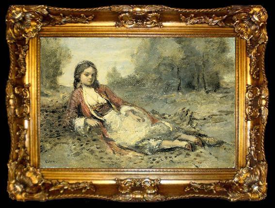 framed  Jean-Baptiste Camille Corot Algerienne, ta009-2