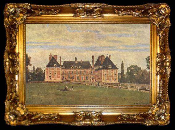 framed  Jean-Baptiste Camille Corot Chateau de Rosny, ta009-2